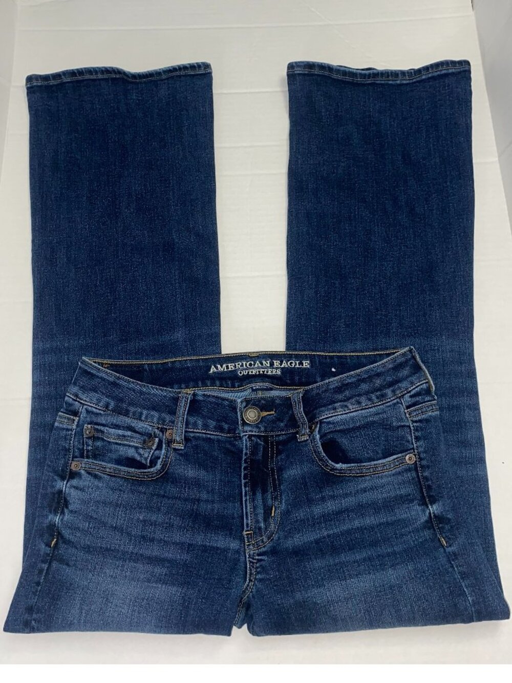 Boyfriend Jeans Medium Wash Relaxed Fit Y2K Casual Baggy Denim Size 8 Women